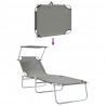 Leżak 2 pcs Szary 58 x 188 x 77cm Poliester