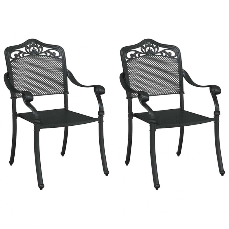 Krzesło Ogrodowe 2 pcs Czarny 55 x 55 x 92,5cm Aluminium
