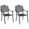 Krzesło Ogrodowe 2 pcs Czarny 55 x 55 x 92,5cm Aluminium