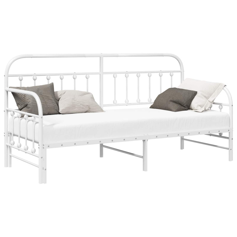 Rama łóżka dziennego Biały 75 x 190 cm Stal malowana proszkowo