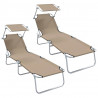 Leżak 2 pcs Ciemnoszary 58 x 188 x 77cm Poliester