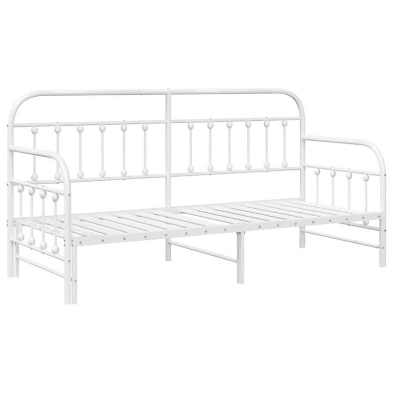 Rama łóżka dziennego Biały 75 x 190 cm Stal malowana proszkowo