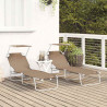 Leżak 2 pcs Ciemnoszary 58 x 188 x 77cm Poliester