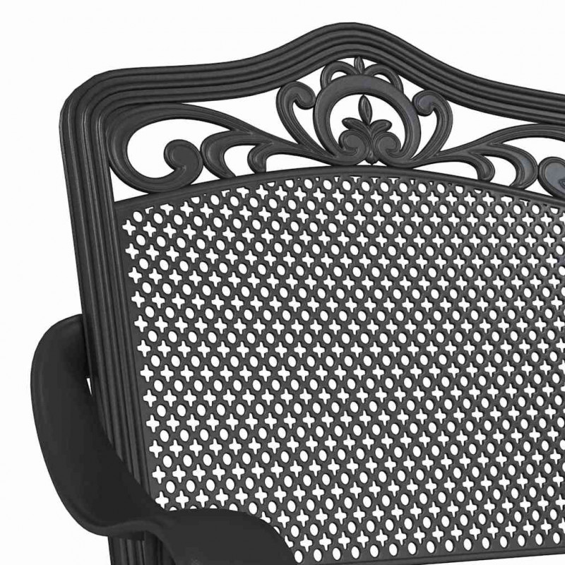 Krzesło Ogrodowe 2 pcs Czarny 55 x 55 x 92,5cm Aluminium