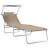 Leżak 2 pcs Ciemnoszary 58 x 188 x 77cm Poliester