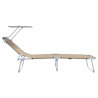 Leżak 2 pcs Ciemnoszary 58 x 188 x 77cm Poliester
