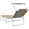 Leżak 2 pcs Ciemnoszary 58 x 188 x 77cm Poliester