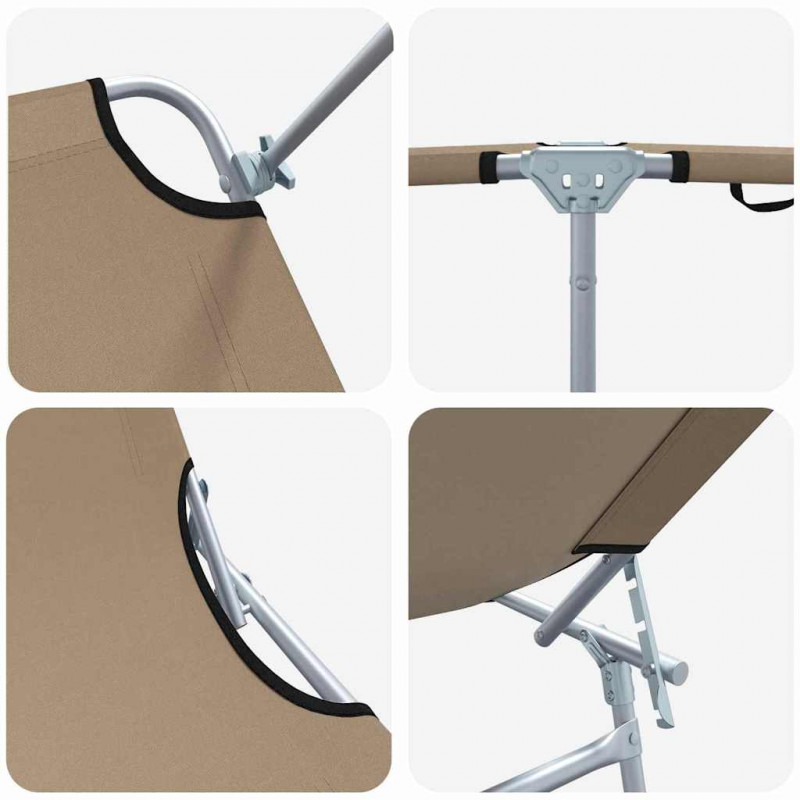 Leżak 2 pcs Ciemnoszary 58 x 188 x 77cm Poliester