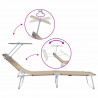 Leżak 2 pcs Ciemnoszary 58 x 188 x 77cm Poliester