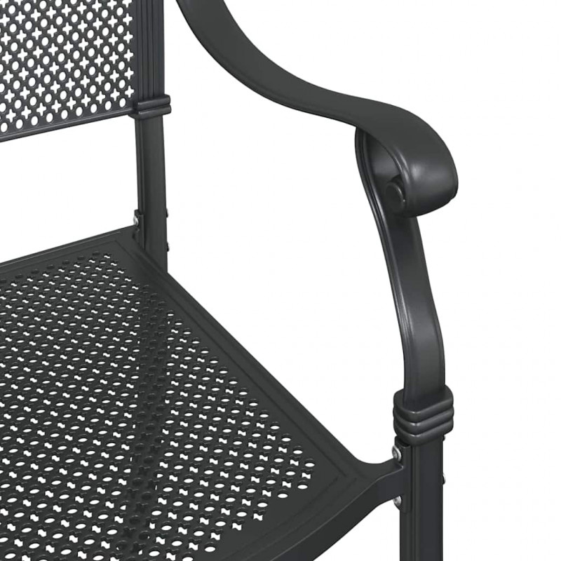 Krzesło Ogrodowe 2 pcs Czarny 55 x 55 x 92,5cm Aluminium