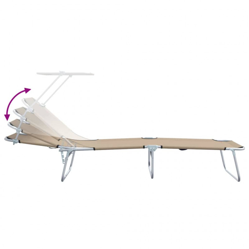 Leżak 2 pcs Ciemnoszary 58 x 188 x 77cm Poliester