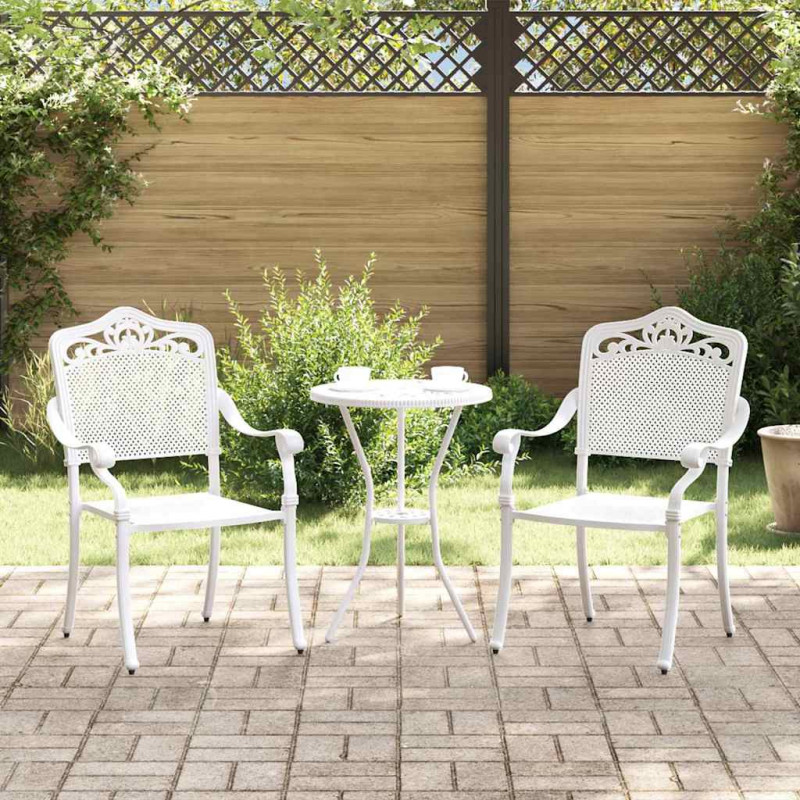 Krzesło Ogrodowe 2 pcs Biały 55 x 55 x 92,5cm Aluminium