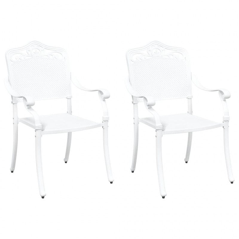 Krzesło Ogrodowe 2 pcs Biały 55 x 55 x 92,5cm Aluminium