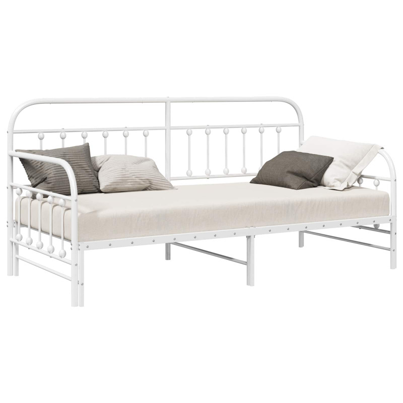 Rama łóżka dziennego Biały 90 x 190 cm Stal malowana proszkowo