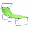 Leżak 2 pcs Zielony 58 x 188 x 77cm Poliester