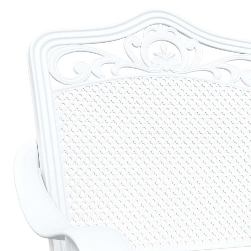 Krzesło Ogrodowe 2 pcs Biały 55 x 55 x 92,5cm Aluminium