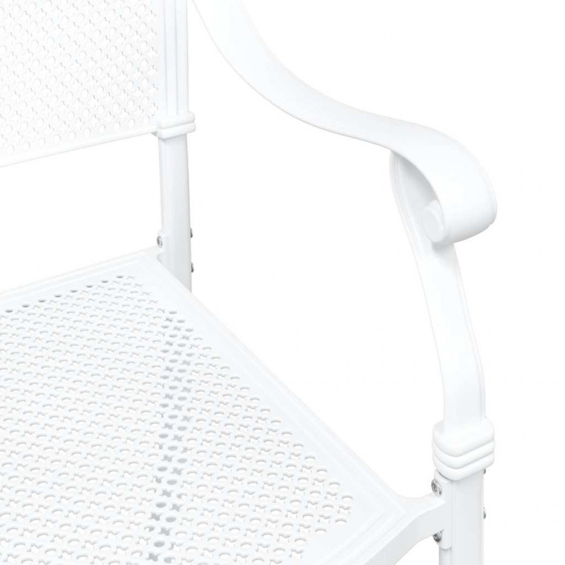 Krzesło Ogrodowe 2 pcs Biały 55 x 55 x 92,5cm Aluminium