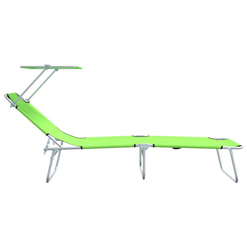Leżak 2 pcs Zielony 58 x 188 x 77cm Poliester