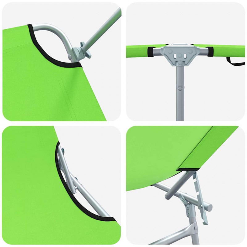 Leżak 2 pcs Zielony 58 x 188 x 77cm Poliester