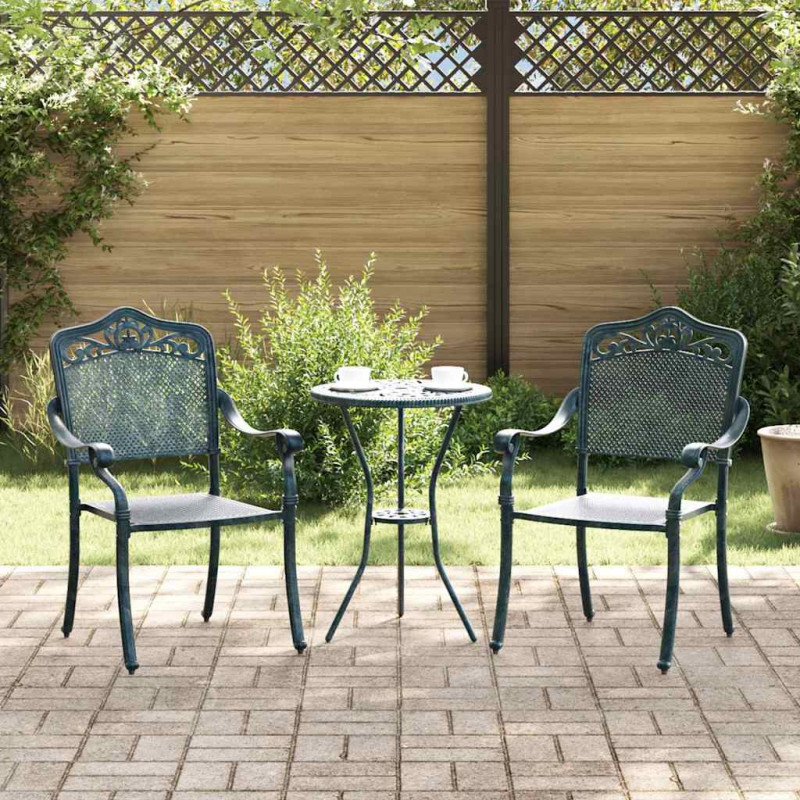 Krzesło Ogrodowe 2 pcs Zielony 64 x 62 x 93cm Aluminium