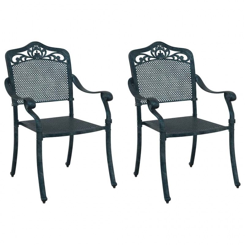 Krzesło Ogrodowe 2 pcs Zielony 64 x 62 x 93cm Aluminium