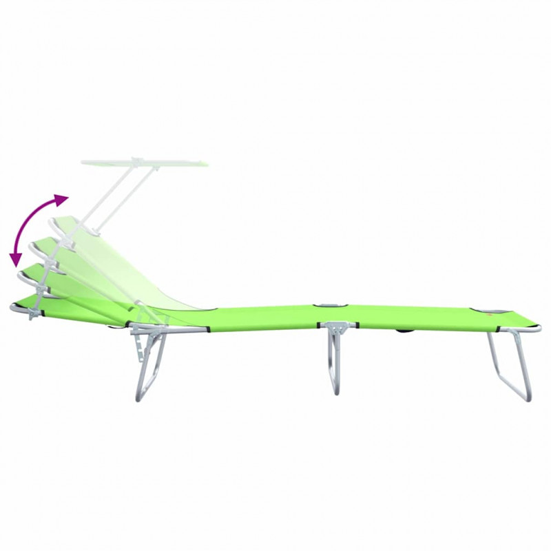 Leżak 2 pcs Zielony 58 x 188 x 77cm Poliester