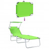 Leżak 2 pcs Zielony 58 x 188 x 77cm Poliester