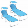 Leżak 2 pcs Jasnoniebieski 58 x 188 x 77cm Poliester