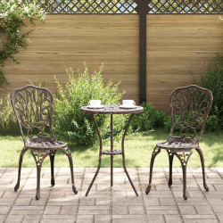 Zestaw Bistro Ogrodowego 3 pcs kolor bronzu Aluminium