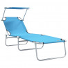 Leżak 2 pcs Jasnoniebieski 58 x 188 x 77cm Poliester