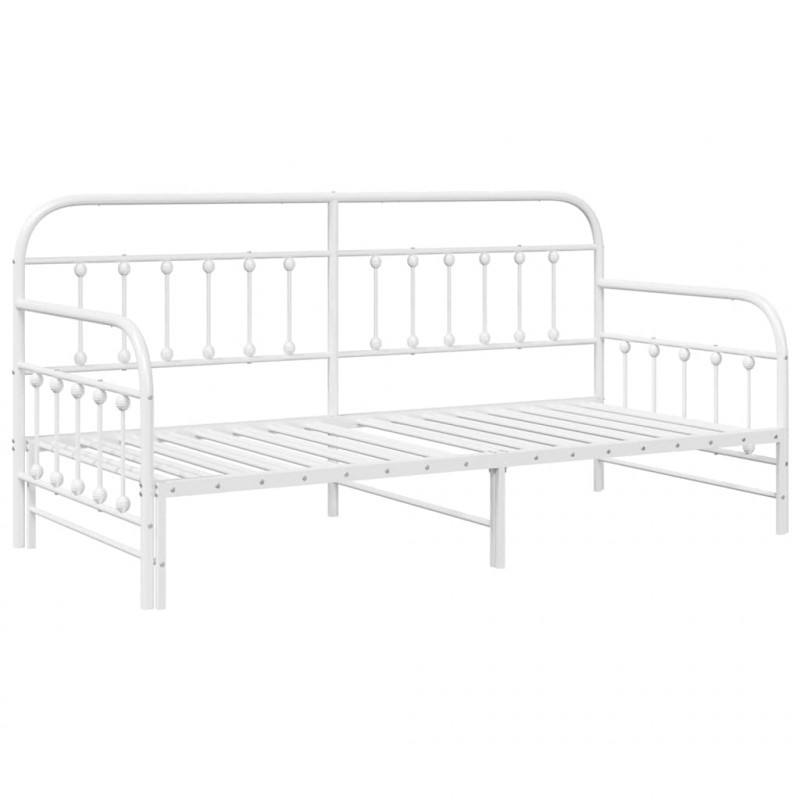 Rama łóżka dziennego Biały 90 x 200 cm Stal malowana proszkowo