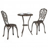 Zestaw Bistro Ogrodowego 3 pcs kolor bronzu Aluminium