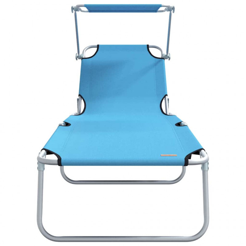 Leżak 2 pcs Jasnoniebieski 58 x 188 x 77cm Poliester