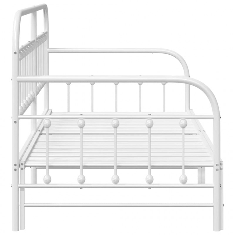 Rama łóżka dziennego Biały 90 x 200 cm Stal malowana proszkowo