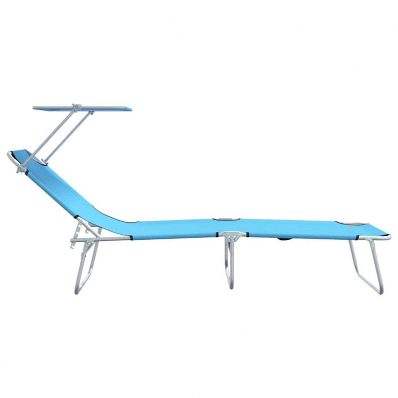 Leżak 2 pcs Jasnoniebieski 58 x 188 x 77cm Poliester