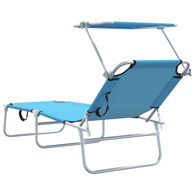 Leżak 2 pcs Jasnoniebieski 58 x 188 x 77cm Poliester