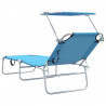 Leżak 2 pcs Jasnoniebieski 58 x 188 x 77cm Poliester