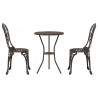 Zestaw Bistro Ogrodowego 3 pcs kolor bronzu Aluminium