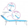 Leżak 2 pcs Jasnoniebieski 58 x 188 x 77cm Poliester