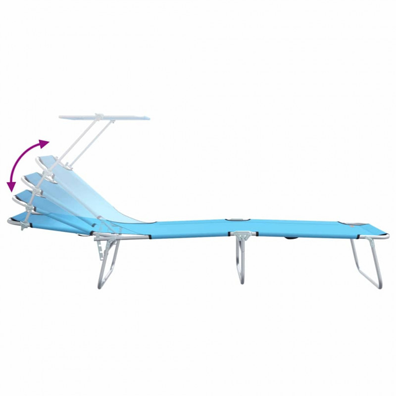 Leżak 2 pcs Jasnoniebieski 58 x 188 x 77cm Poliester