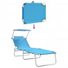 Leżak 2 pcs Jasnoniebieski 58 x 188 x 77cm Poliester