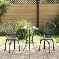 Zestaw Bistro Ogrodowego 3 pcs Czarny Aluminium