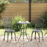 Zestaw Bistro Ogrodowego 3 pcs Czarny Aluminium