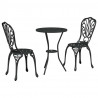 Zestaw Bistro Ogrodowego 3 pcs Czarny Aluminium