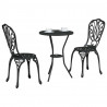 Zestaw Bistro Ogrodowego 3 pcs Czarny Aluminium