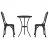 Zestaw Bistro Ogrodowego 3 pcs Czarny Aluminium