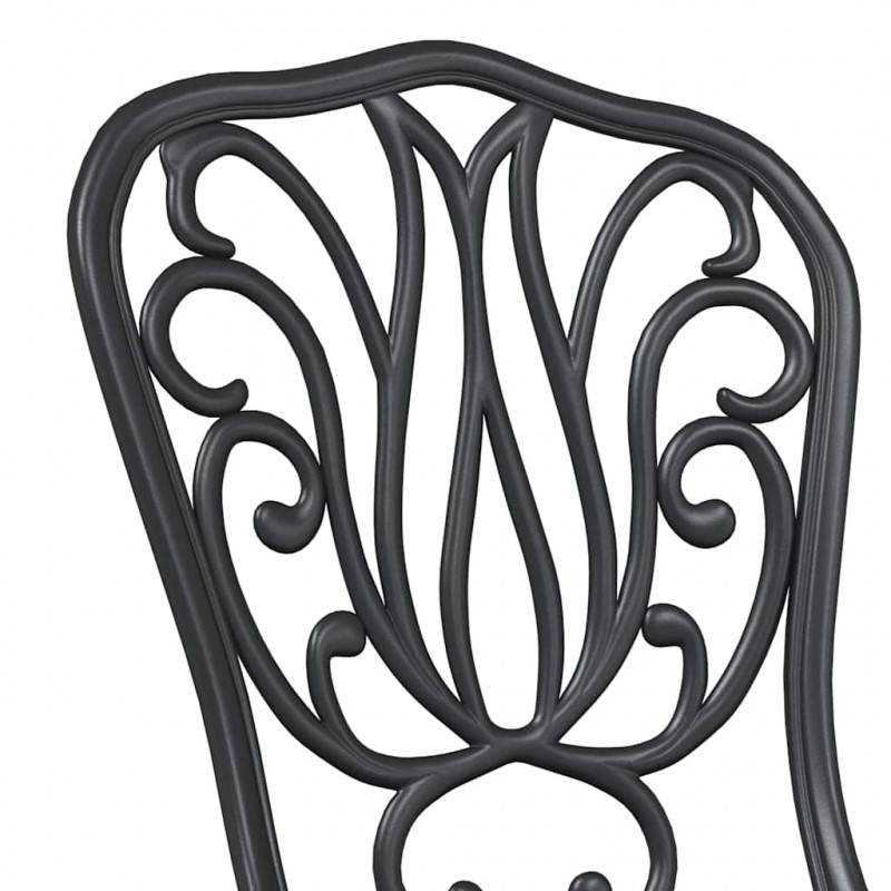 Zestaw Bistro Ogrodowego 3 pcs Czarny Aluminium