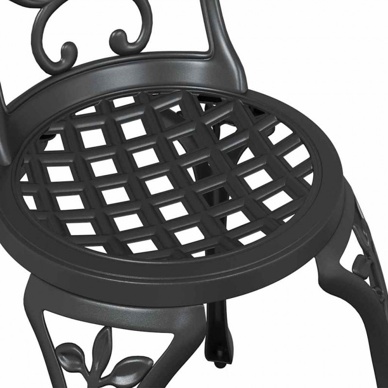 Zestaw Bistro Ogrodowego 3 pcs Czarny Aluminium
