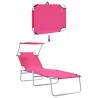 Leżak 2 pcs Różowy 58 x 188 x 77cm Poliester