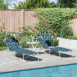 Leżak 2 pcs Zielony 58 x 188 x 77cm Poliester